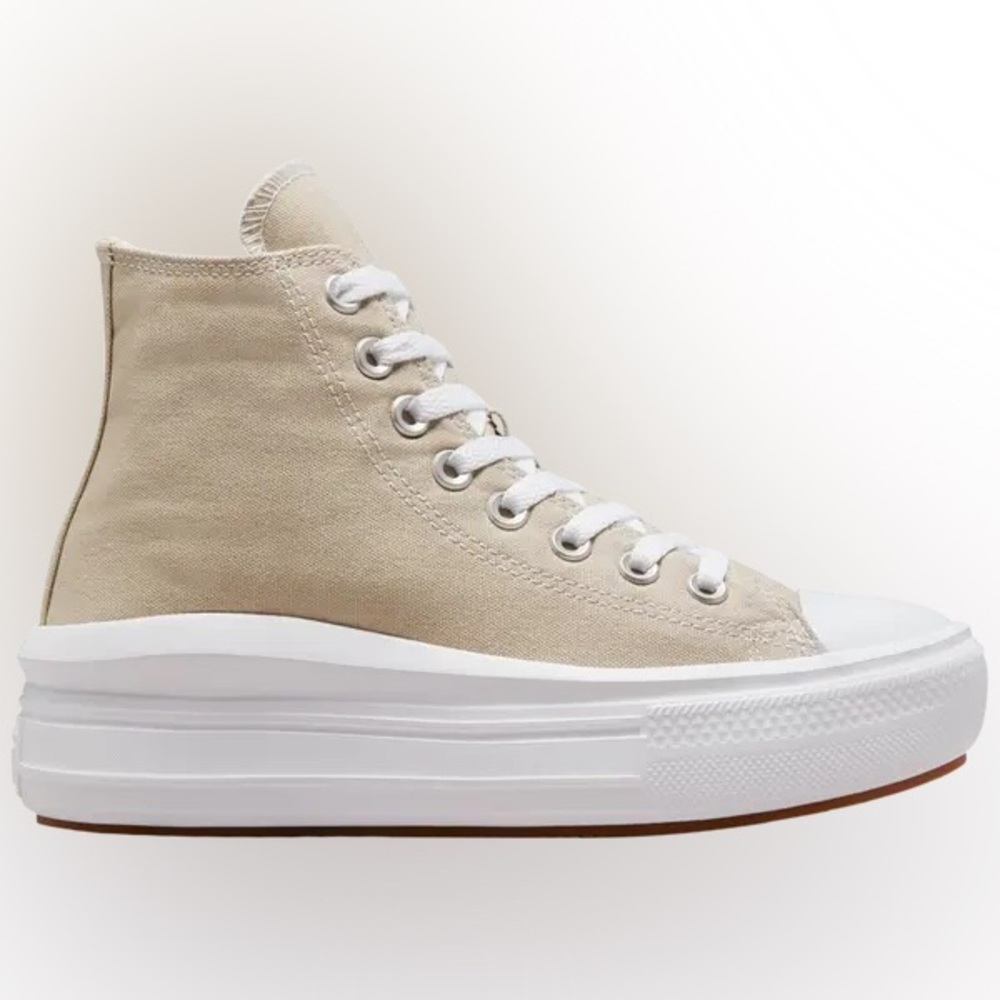Converse platform Women's High-Top Canvas Sneakers - Cream